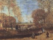 Vincent Van Gogh The Parsonage Garden at Nuenen with Pond and Figures (nn04) oil painting